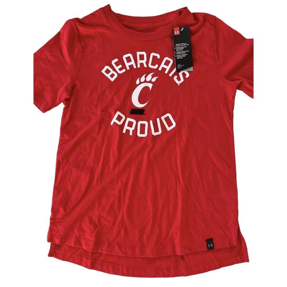Cincinnati UC Bearcat Under Armour Proud Womens shirt New Red Small College OH